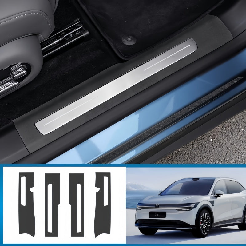 Leather Door Sill Protector for ZEEKR 7X (4 Pcs)