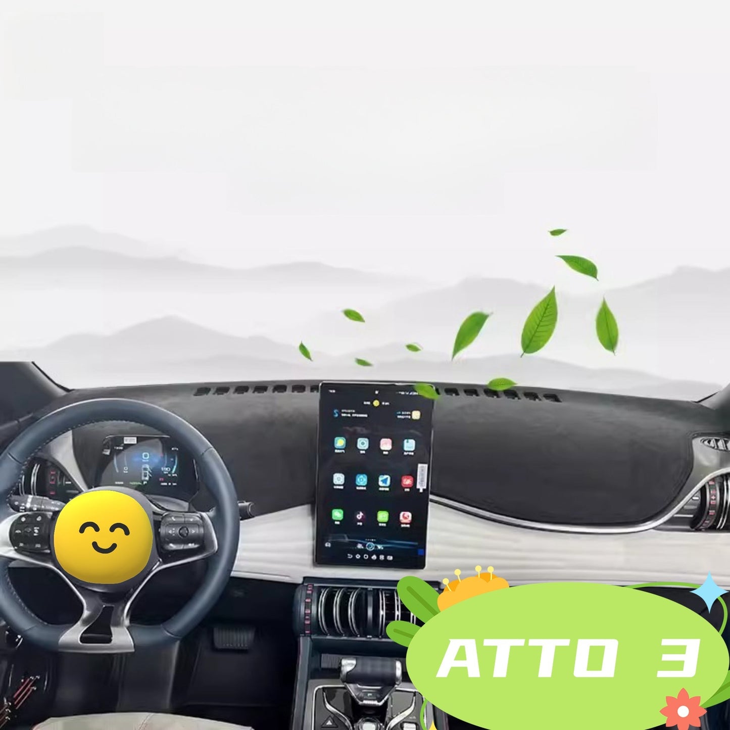 For BYD ATTO 3 Dashboard Cover Mat Sunshade Mat Artificial Leather Carpet Panel Mat Accessories - NICE EVS