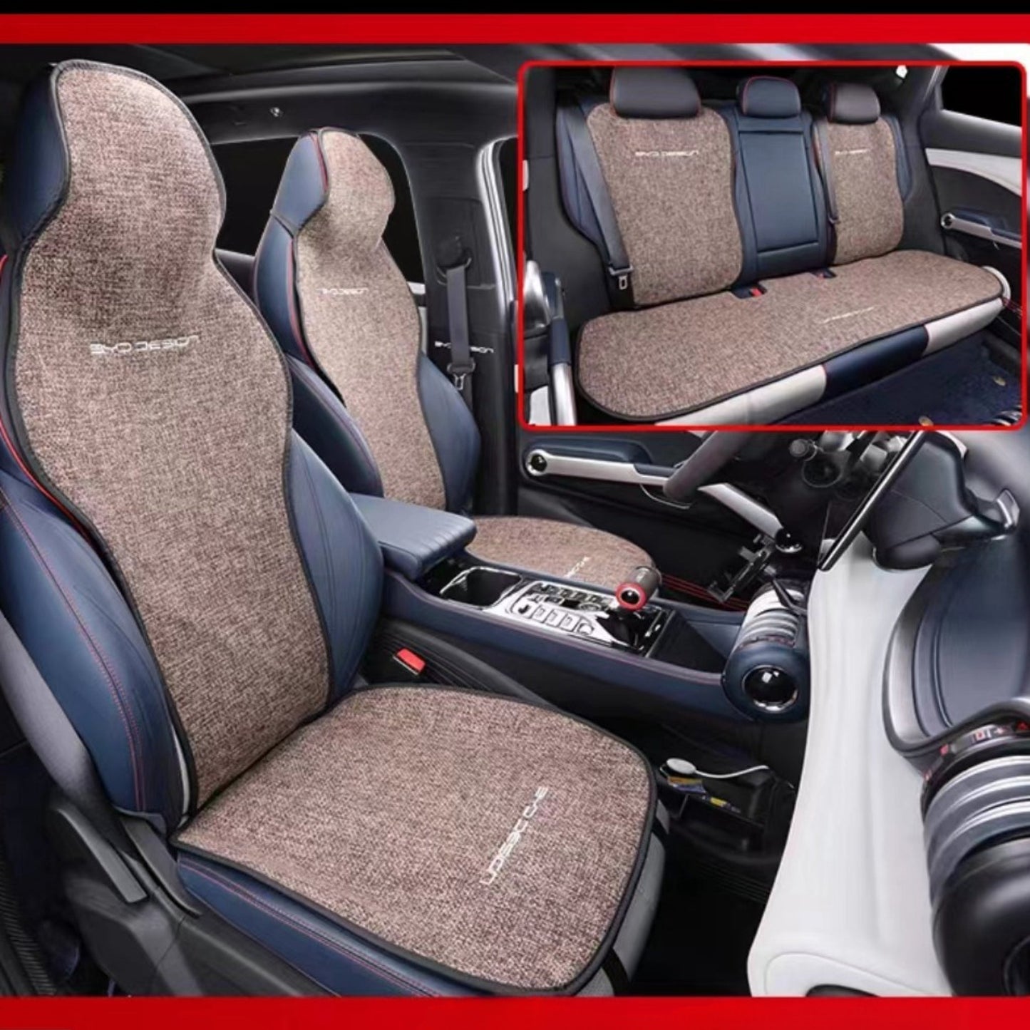 For BYD Atto 3,Dolphin Breathable Linen Car Seat Cushion Protect Mat - NICE EVS