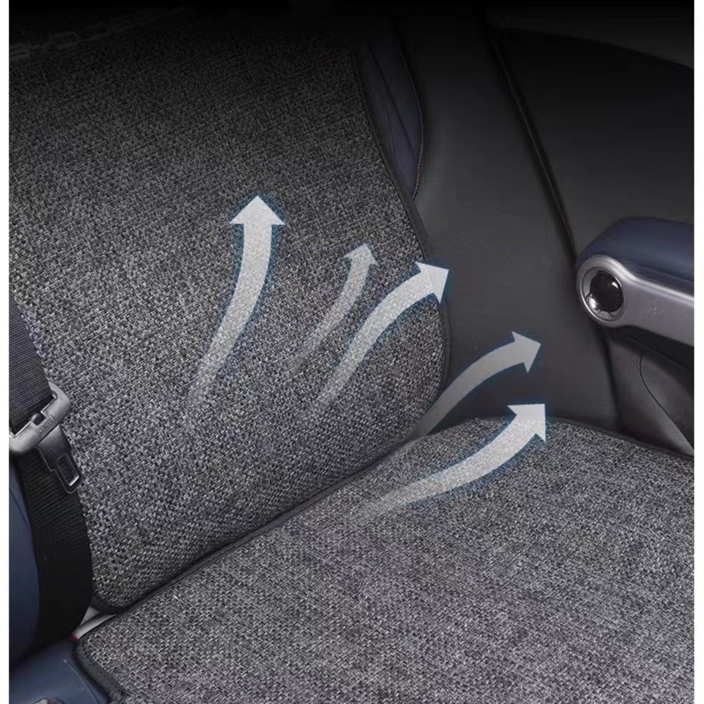 For BYD Atto 3,Dolphin Breathable Linen Car Seat Cushion Protect Mat - NICE EVS