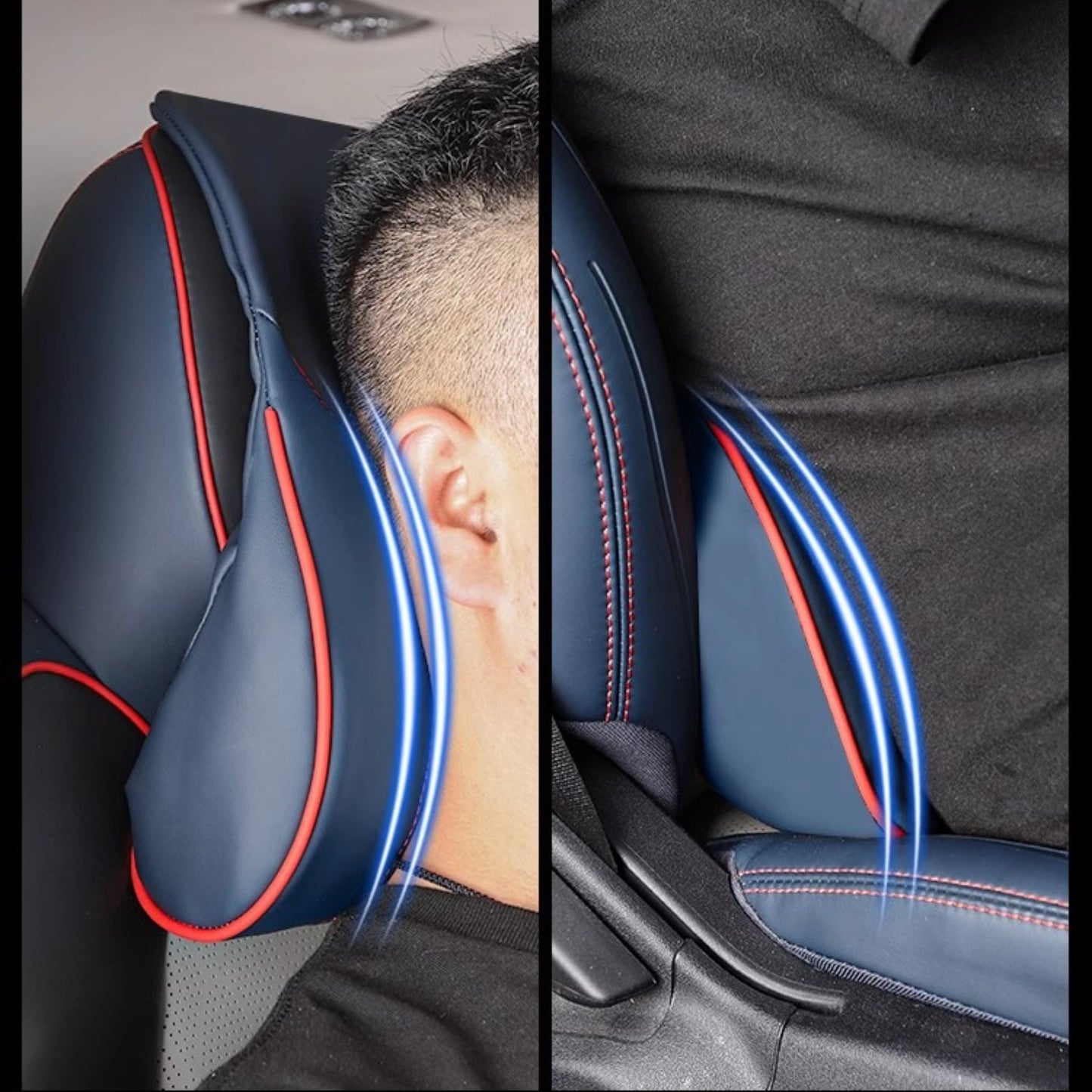 For BYD Premium Leather Headrest & Lumbar Pillow Set (2 - Pcs) - NICE EVS