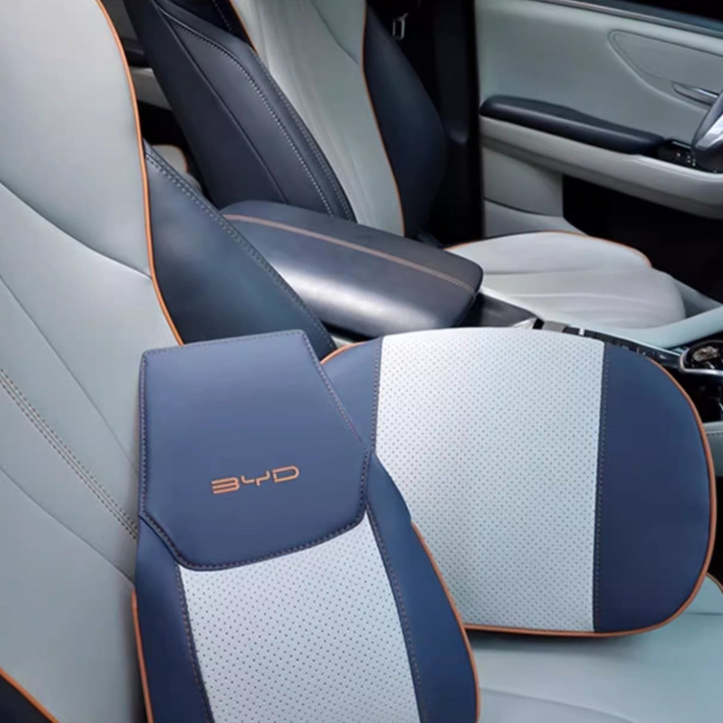 For BYD Premium Leather Headrest & Lumbar Pillow Set (2 - Pcs) - NICE EVS