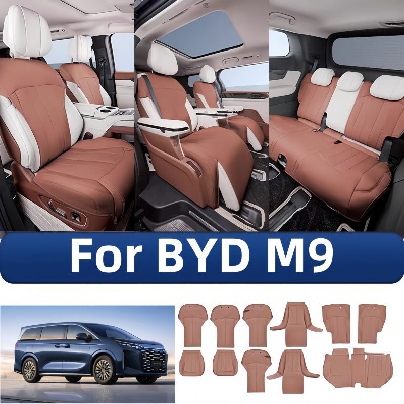Premium Perforated Leather Seat Covers for BYD M9 - NICE EVS