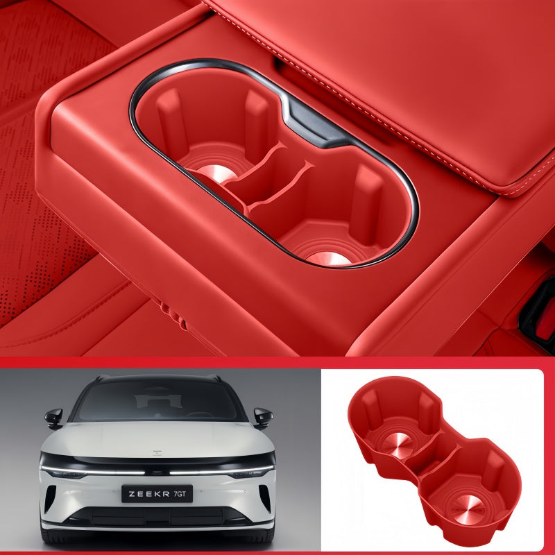 Silicone Second‑Row Cup Holder Liner Insert for Zeekr 7GT
