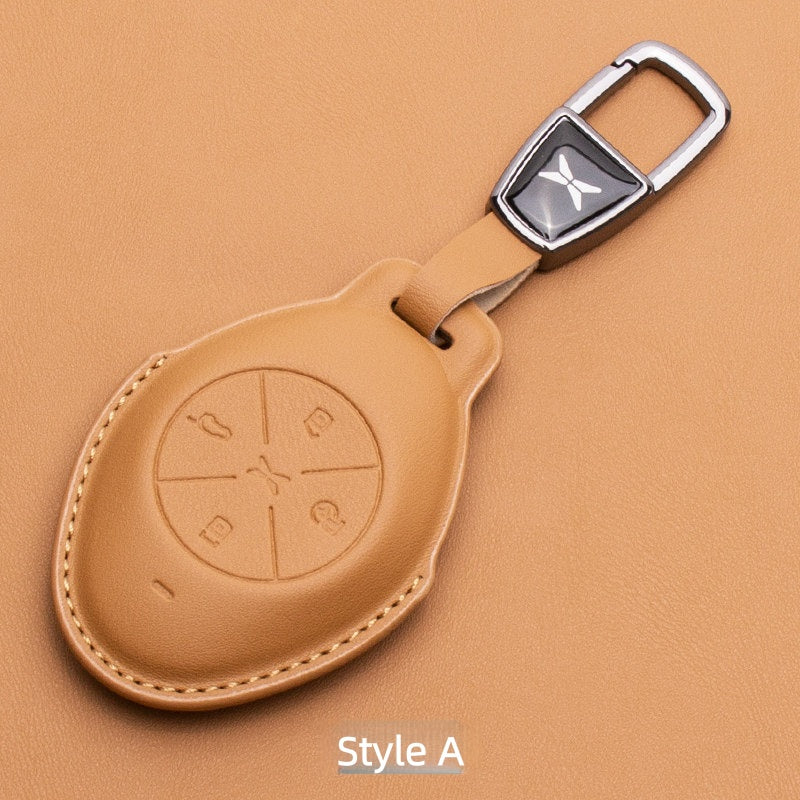 Premium Leather Key Fob Cover for Xpeng EV