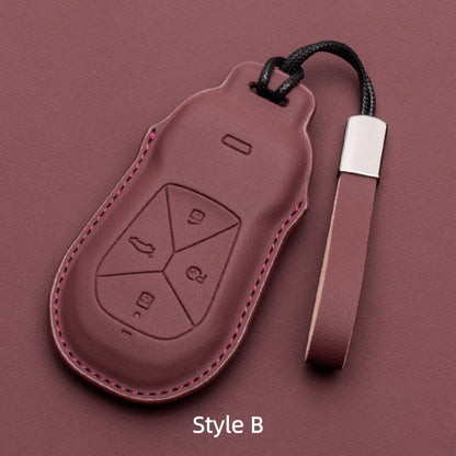 Premium Leather Key Fob Cover for Xpeng EV