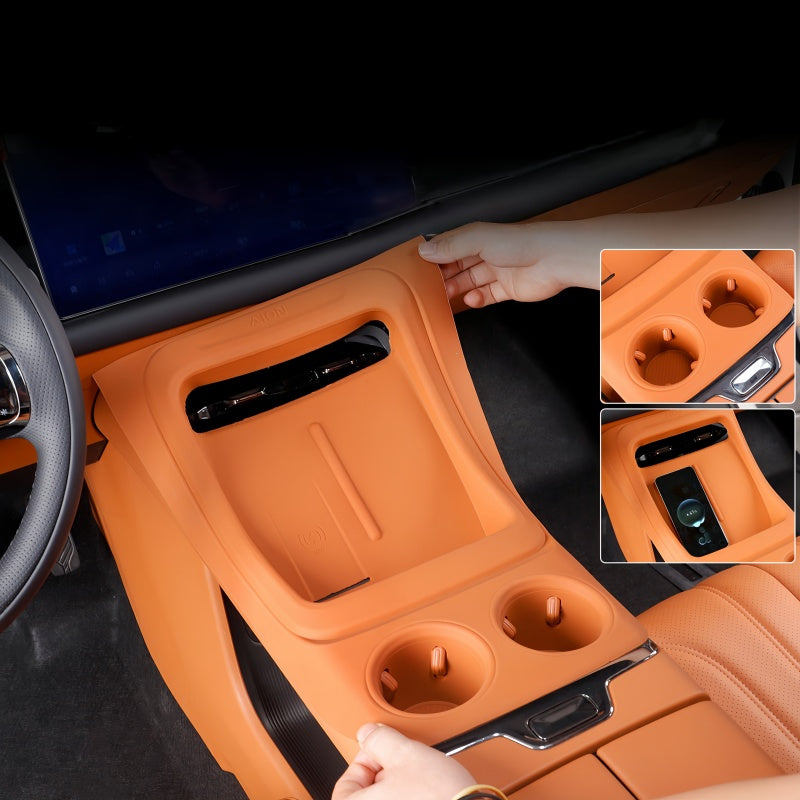 Console Charger & Cup Holder Silicone Mat for Aion V