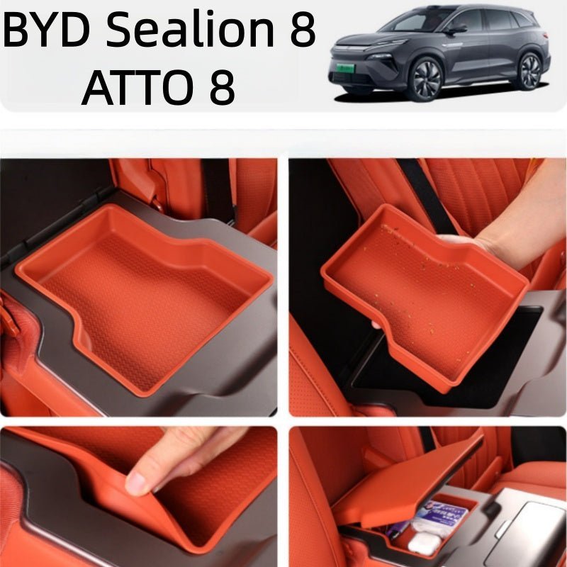 2nd Row Armrest Storage Box Silicone Liner for BYD Sealion 8 / ATTO 8 - NICE EVS