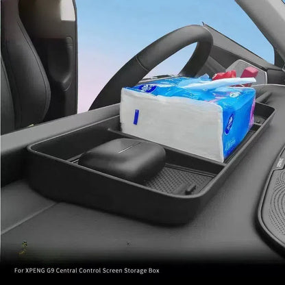 For XPeng G9 Navigation Screen Rear Storage Box Tissue Box