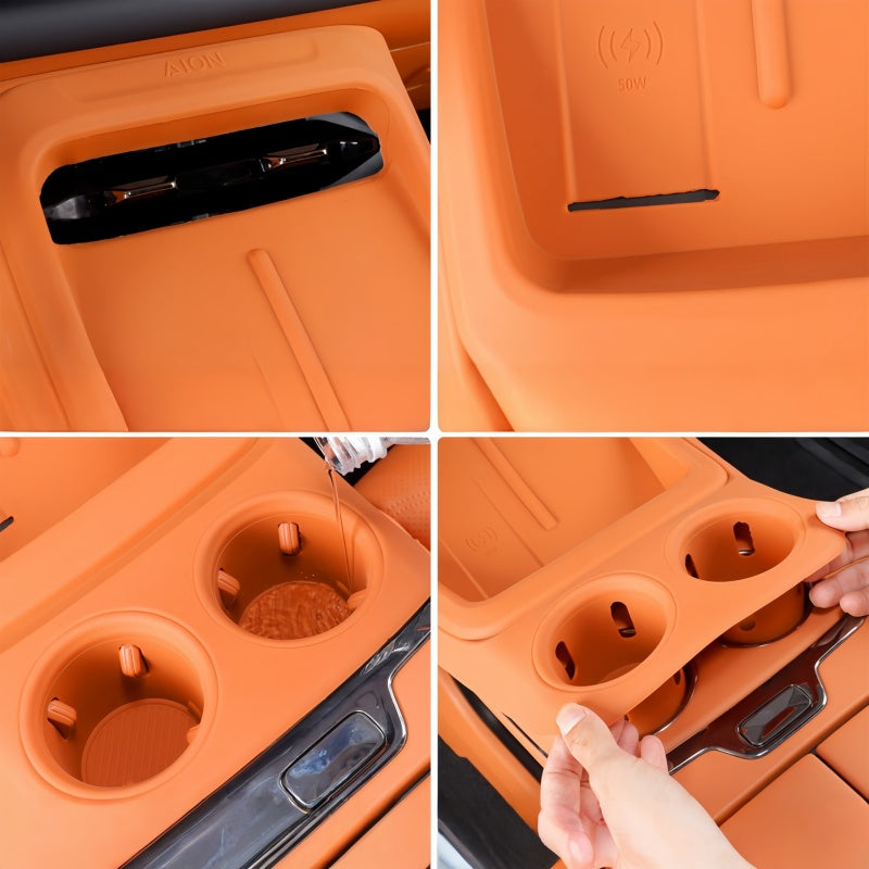 Console Charger & Cup Holder Silicone Mat for Aion V