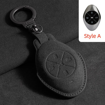 Premium Suede Car Key Fob Cover for Xpeng All Models