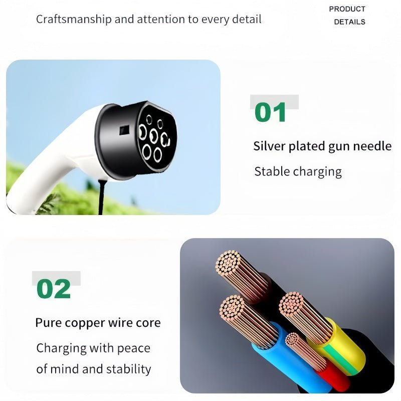 7KW Universal EV Home Charger - Type 2 & J1772 Connector - NICE EVS