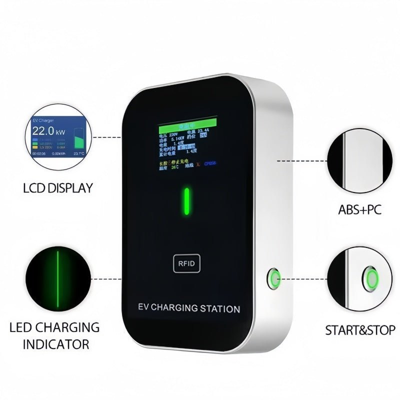 7KW Universal EV Home Charger - Type 2 & J1772 Connector - NICE EVS