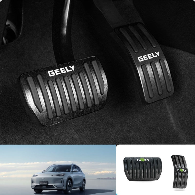 Brushed Aluminum Anti - Slip Performance Pedal Covers for Geely - NICE EVS
