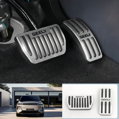 Brushed Aluminum Anti - Slip Performance Pedal Covers for Geely - NICE EVS