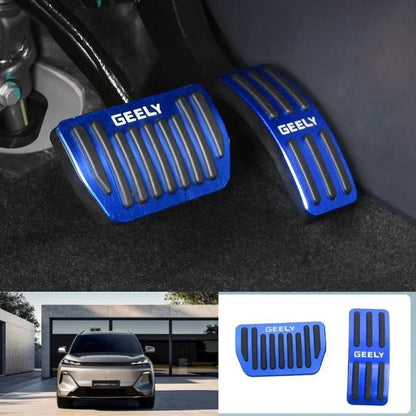Brushed Aluminum Anti - Slip Performance Pedal Covers for Geely - NICE EVS
