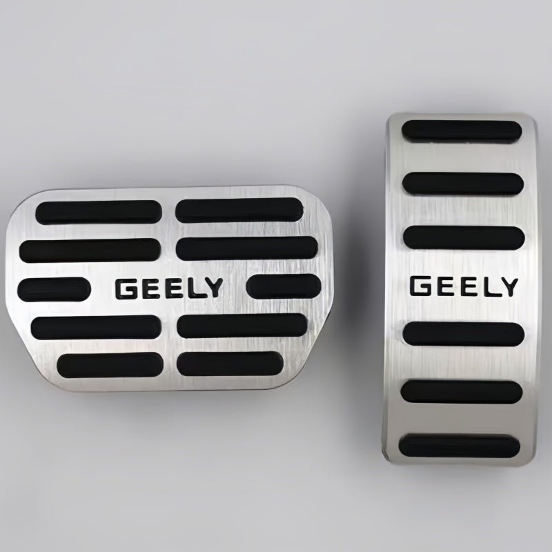 Brushed Aluminum Anti-Slip Performance Pedal Covers for Geely - NICE EVS