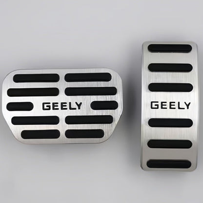 Brushed Aluminum Anti-Slip Performance Pedal Covers for Geely - NICE EVS