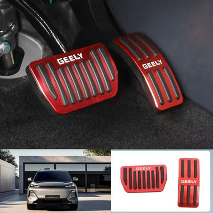 Brushed Aluminum Anti - Slip Performance Pedal Covers for Geely - NICE EVS