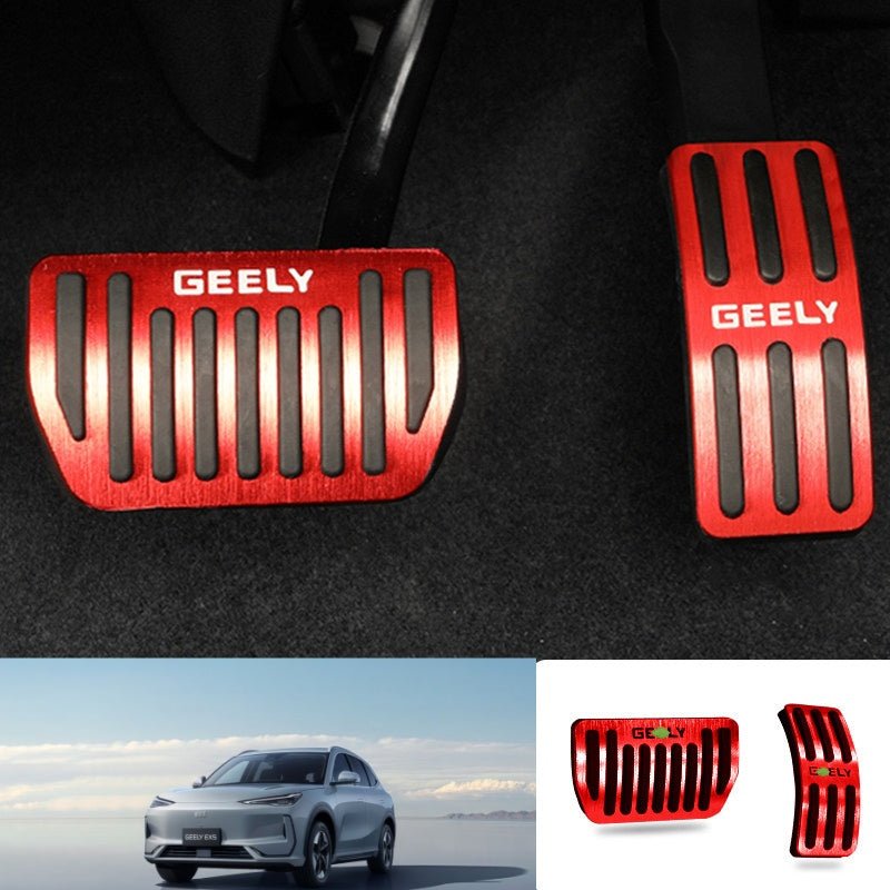 Brushed Aluminum Anti - Slip Performance Pedal Covers for Geely - NICE EVS