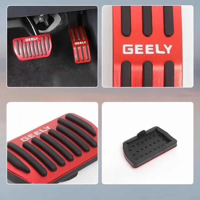 Brushed Aluminum Anti - Slip Performance Pedal Covers for Geely - NICE EVS
