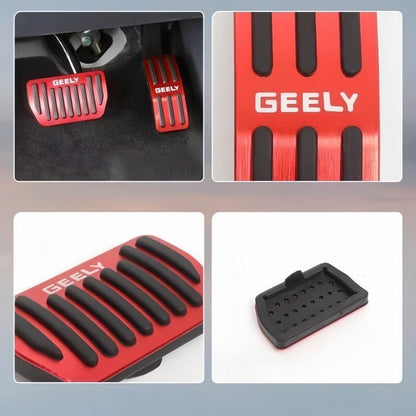Brushed Aluminum Anti - Slip Performance Pedal Covers for Geely - NICE EVS