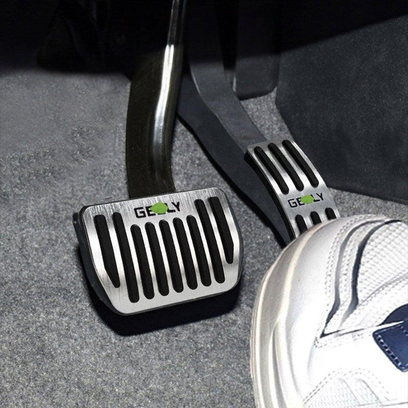 Brushed Aluminum Anti - Slip Performance Pedal Covers for Geely - NICE EVS
