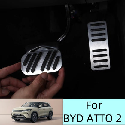 Brushed Aluminum Performance Pedal Covers for BYD ATTO 2/ATTO 3 - NICE EVS