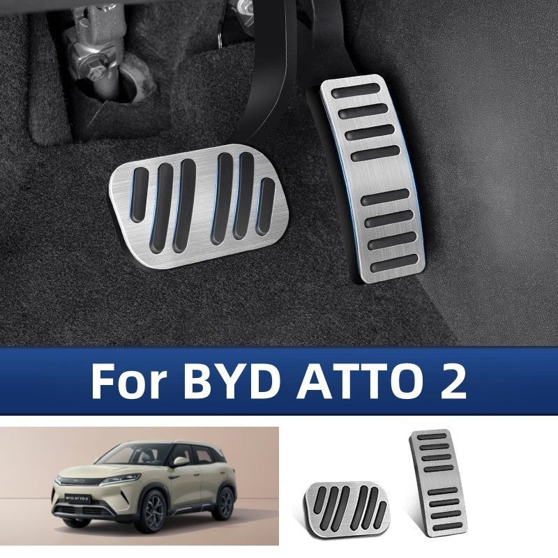 Brushed Aluminum Performance Pedal Covers for BYD ATTO 2/ATTO 3 - NICE EVS