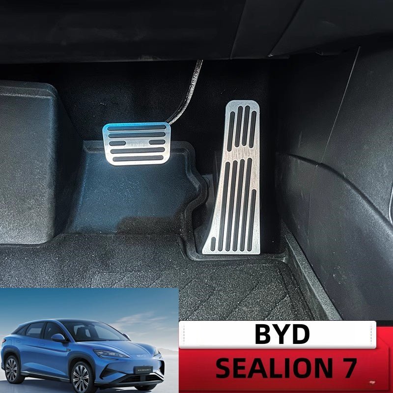 Brushed Aluminum Performance Pedal Covers for BYD Sealion 7/Sealion 8 - NICE EVS