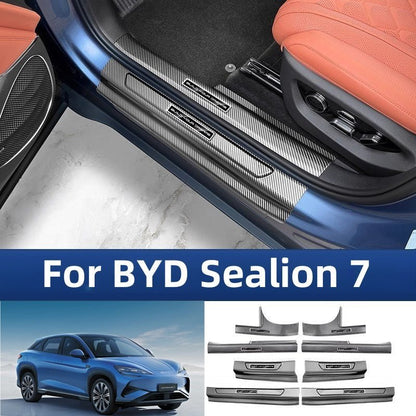 Carbon Fiber ABS Door Sill Protectors for BYD Sealion 7 - NICE EVS