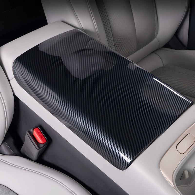 Carbon Fiber Center Armrest Box Cover Trim for 2026 Xpeng P7+ - NICE EVS