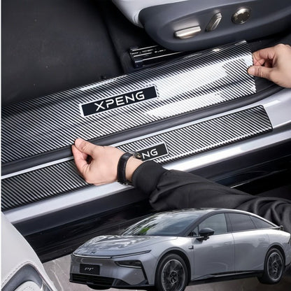Carbon Fiber Door Sill Protector Scuff Plate Trim for 2026 Xpeng P7+ - NICE EVS