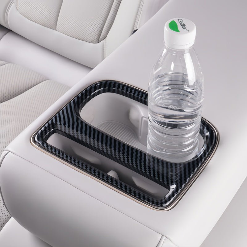 Carbon Fiber Rear Cup Holder Trim Frame for 2026 Xpeng P7+ - NICE EVS