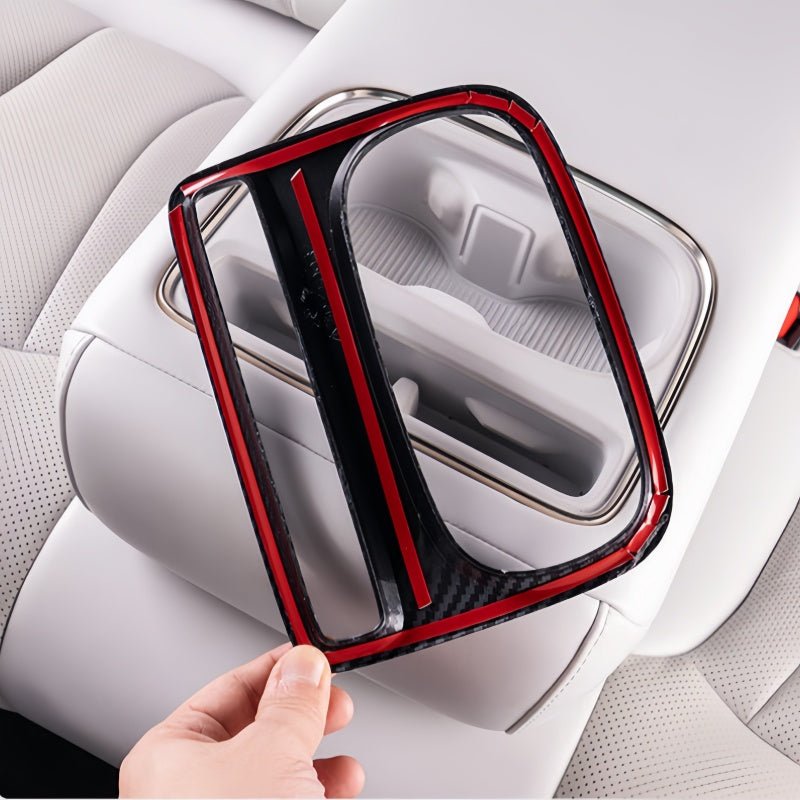 Carbon Fiber Rear Cup Holder Trim Frame for 2026 Xpeng P7+ - NICE EVS