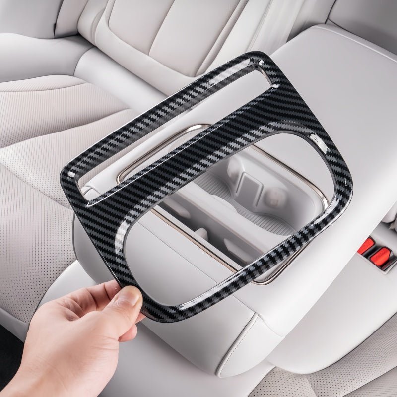 Carbon Fiber Rear Cup Holder Trim Frame for 2026 Xpeng P7+ - NICE EVS