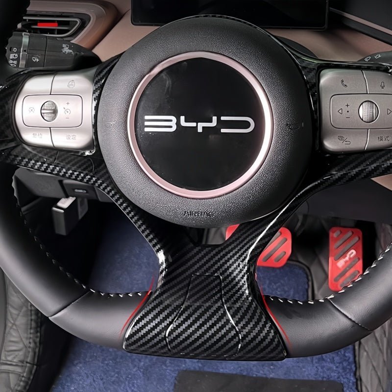 Carbon Fiber Texture Steering Wheel Cover for BYD ATTO 1 - NICE EVS