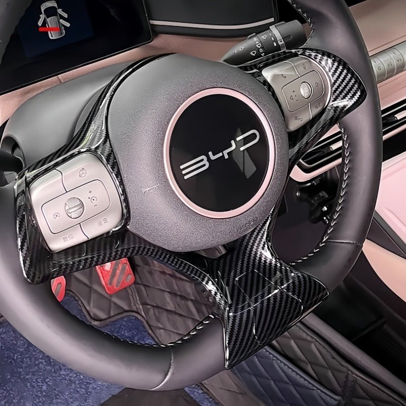 Carbon Fiber Texture Steering Wheel Cover for BYD ATTO 1 - NICE EVS