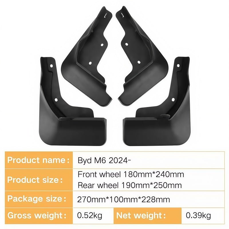 Drill-Free Mudguards for BYD M6 (4 Pcs) - NICE EVS