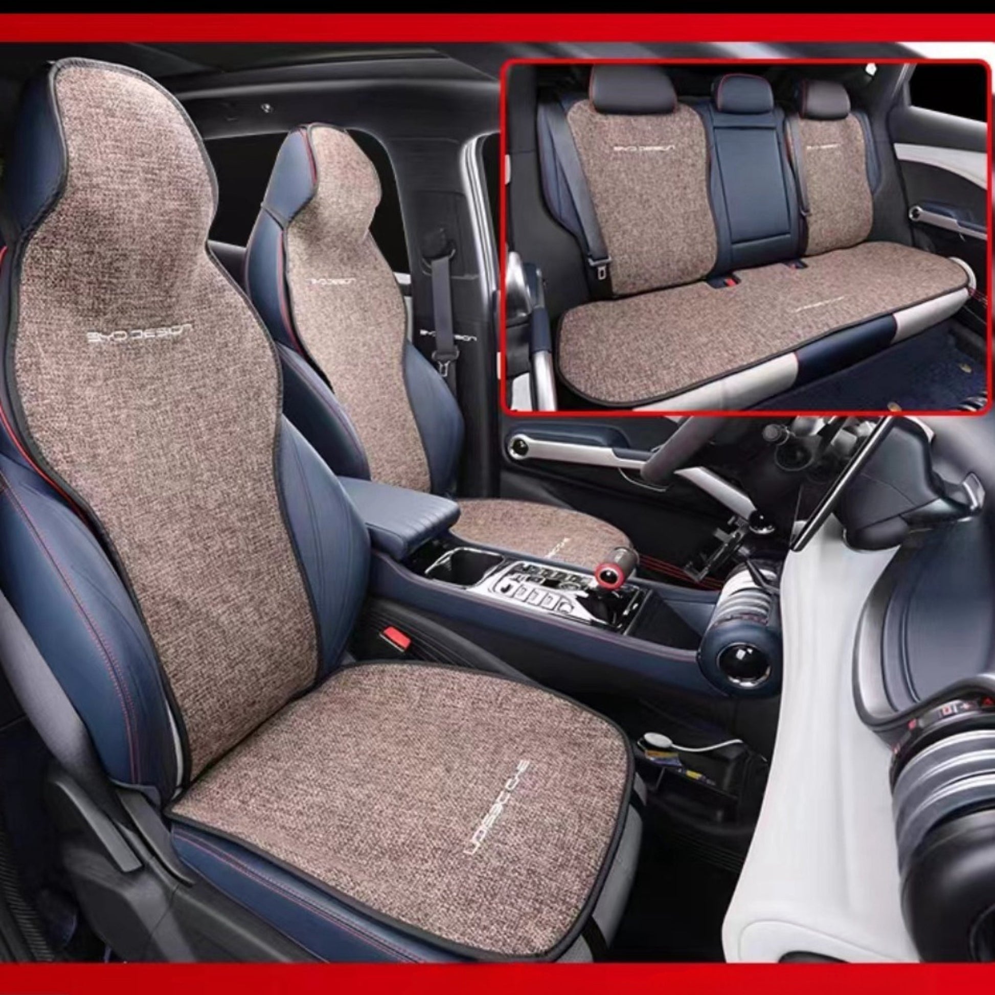 For BYD Atto 3,Dolphin Breathable Linen Car Seat Cushion Protect Mat - NICE EVS