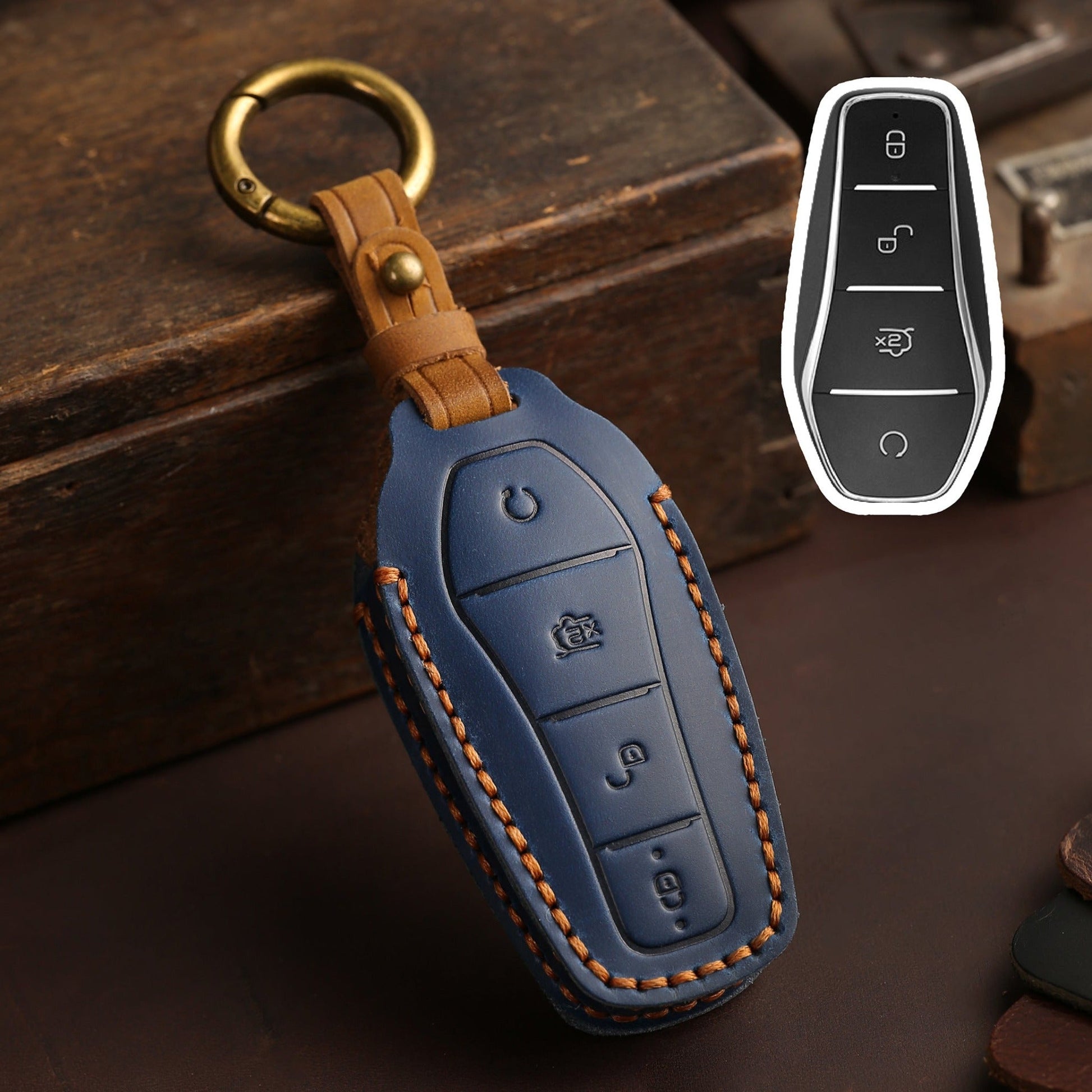 For BYD Key Premium Leather Case - NICE EVS