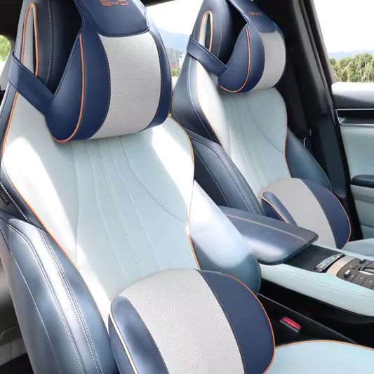For BYD Premium Leather Headrest & Lumbar Pillow Set (2 - Pcs) - NICE EVS