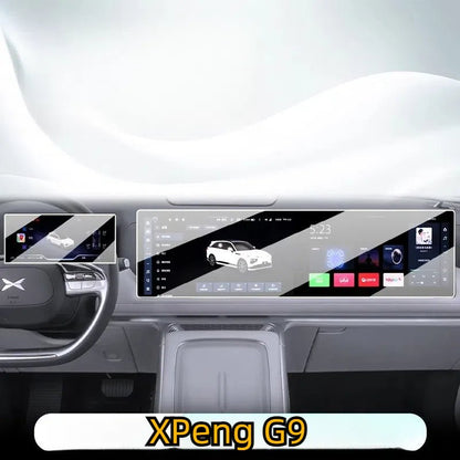 For XPENG G9 Dashboard,Navigation Screen Transparent PET Protective (Two pieces) - NICE EVS