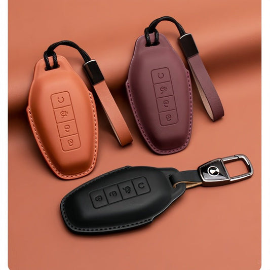 Full Wrap Leather Key Fob Case for Denza B5/B8 - NICE EVS