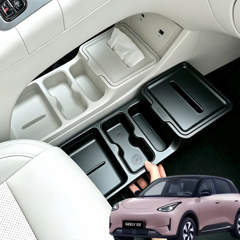 Dual-Layer Under Center Console TPE Tray for Geely E2/EX2