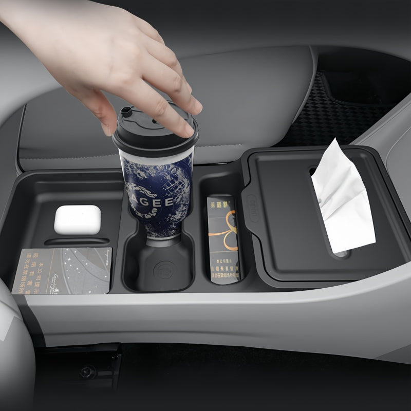 Dual-Layer Under Center Console TPE Tray for Geely E2/EX2
