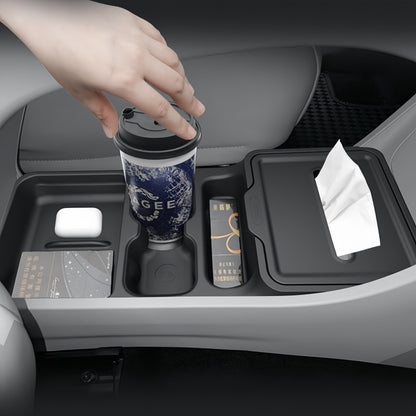 Dual-Layer Under Center Console TPE Tray for Geely E2/EX2