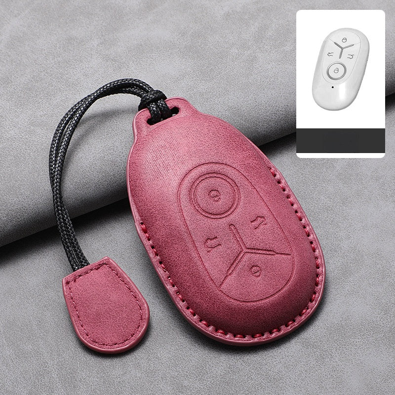 Premium Leather Key Fob Cover for Geely E2 / EX2