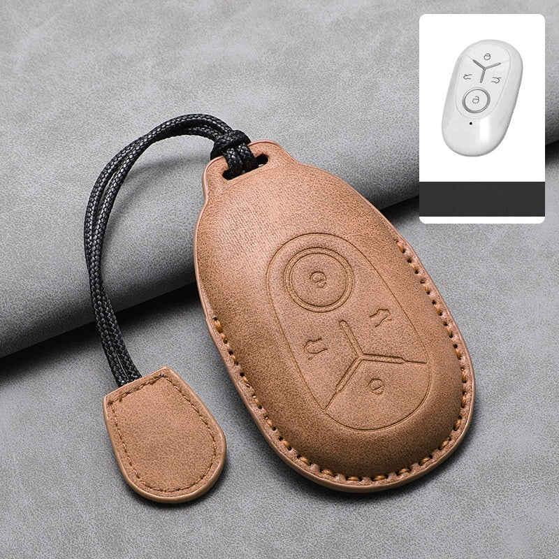 Premium Leather Key Fob Cover for Geely E2 / EX2