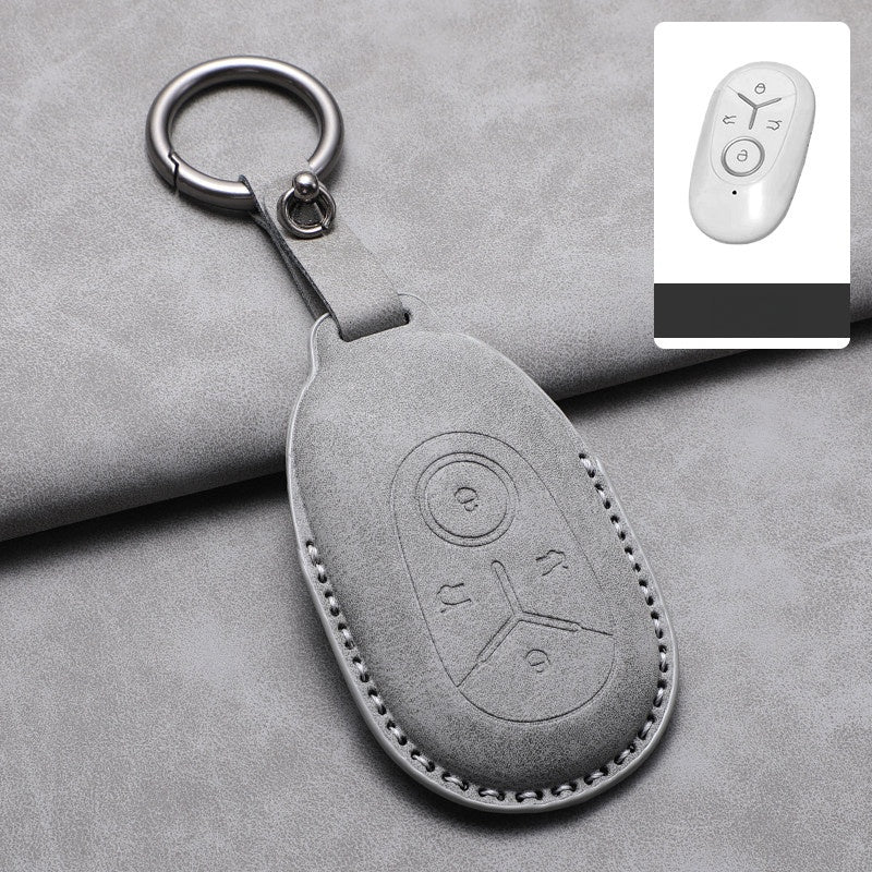 Premium Leather Key Fob Cover for Geely E2 / EX2